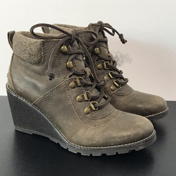 Sperry Celeste Bliss Wedge Ankle Lace Up Bootie Canteen Green Women's Size 7 - Picture 7 of 14